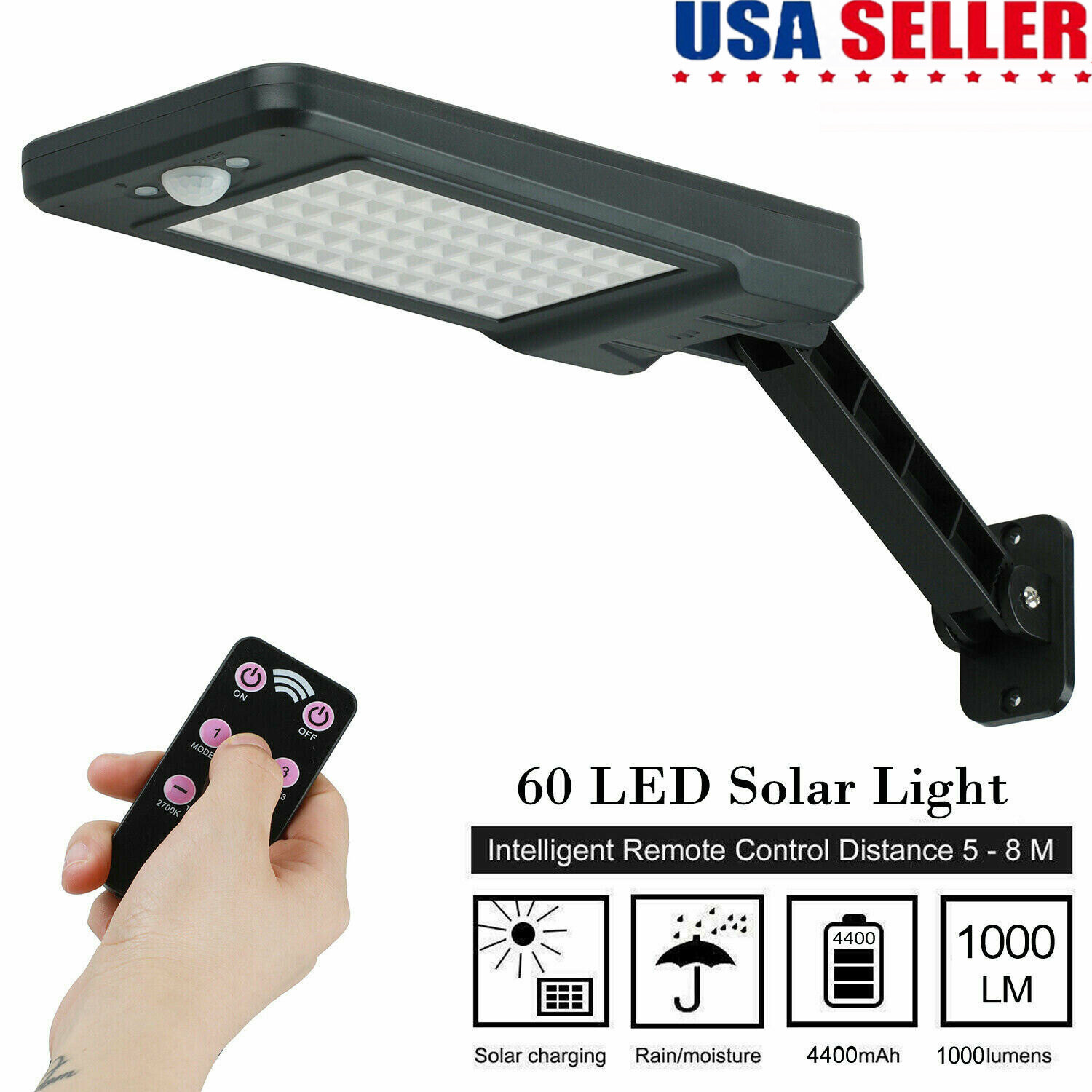 Pool Light Solar Rechargeable - Güneş Enerjili Duvar Lambası, 60 Lümen,