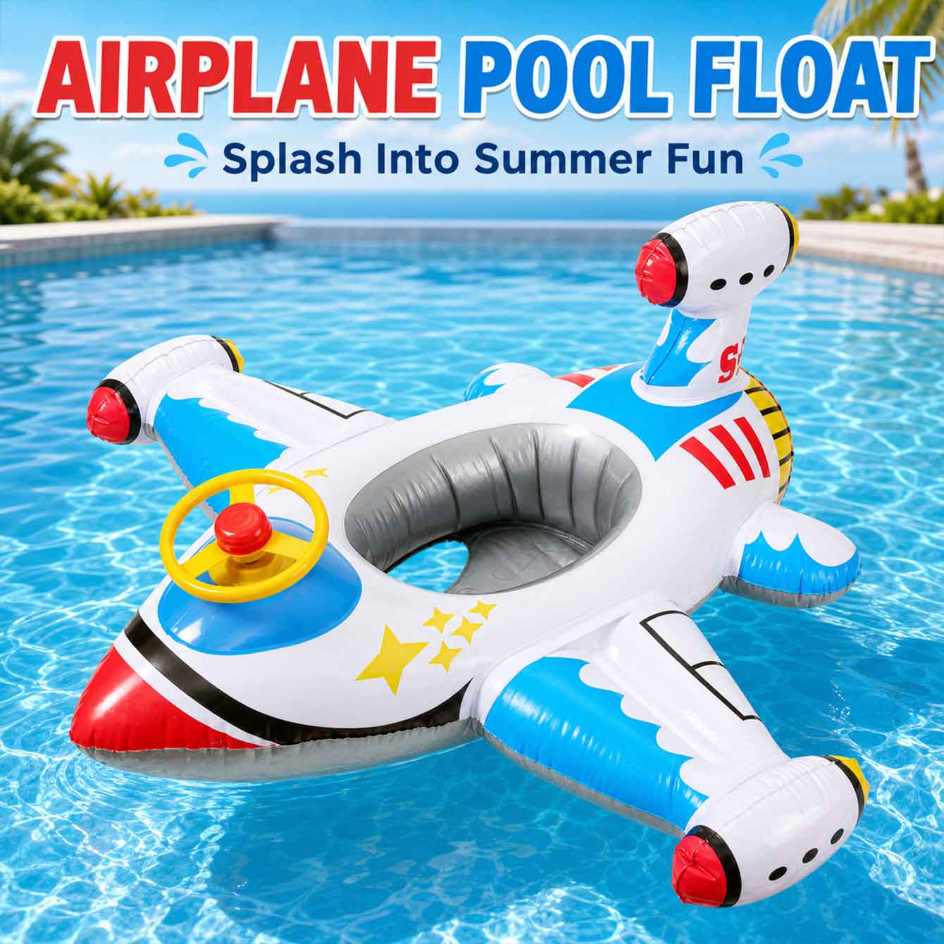 Pool Float Ring Inflatable - 1 adet uçak yüzme simidi şişme
