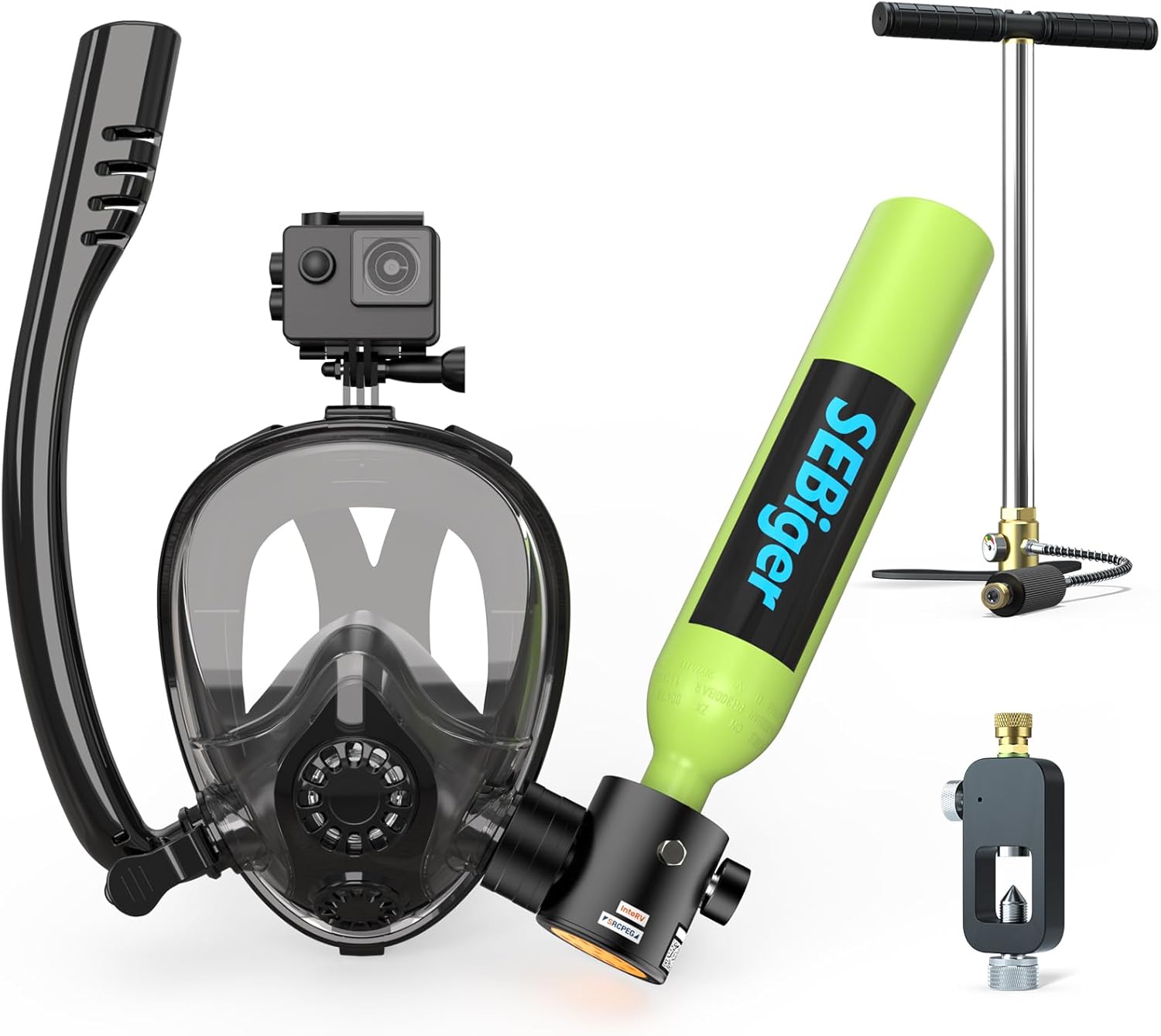 0,5L Mini Scuba Tüpü ve Tam Yü - Snorkel Mask Full Face incelemesi ve fiyatı