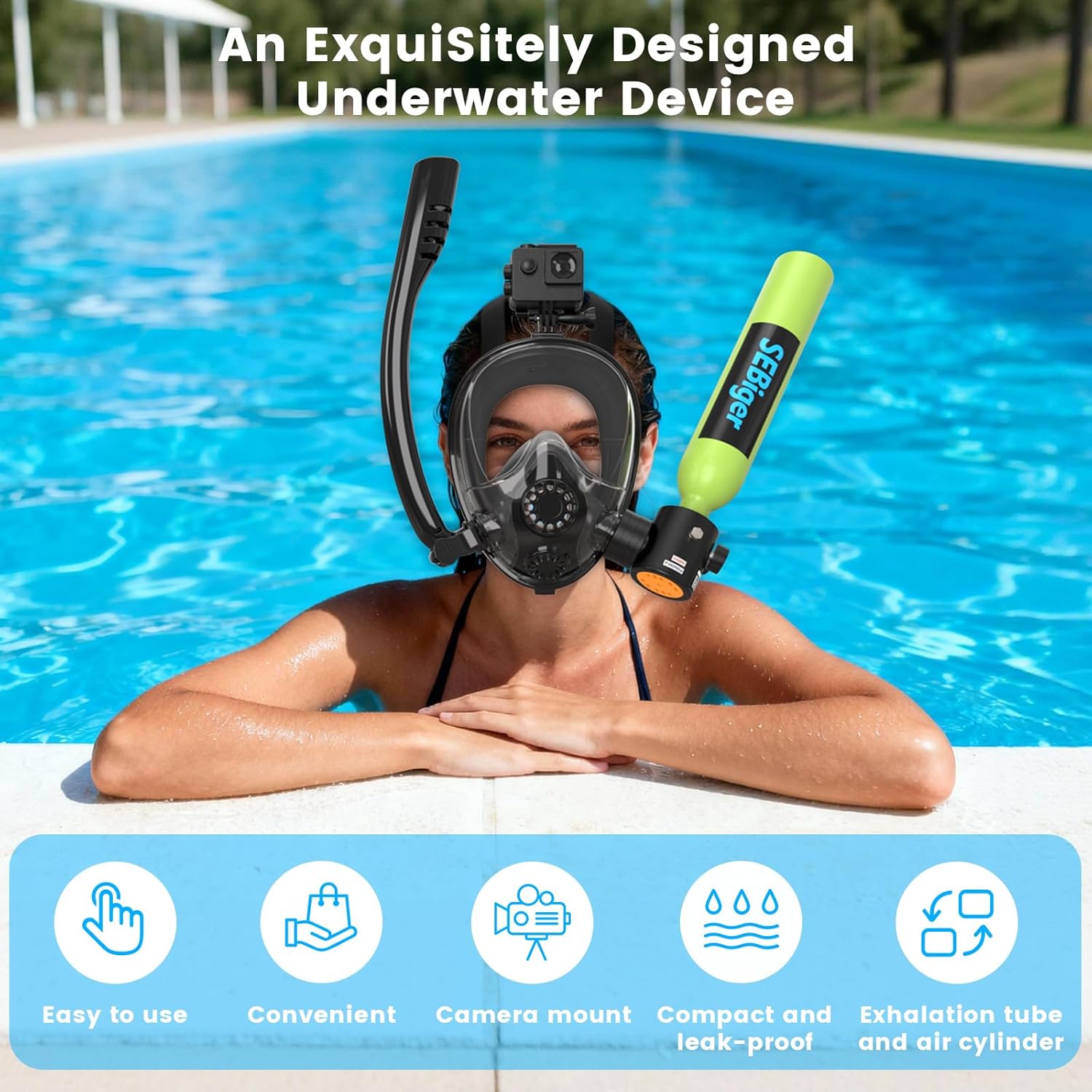 0,5L Mini Scuba Tüpü ve Tam Yü - Snorkel Mask Full Face incelemesi ve fiyatı